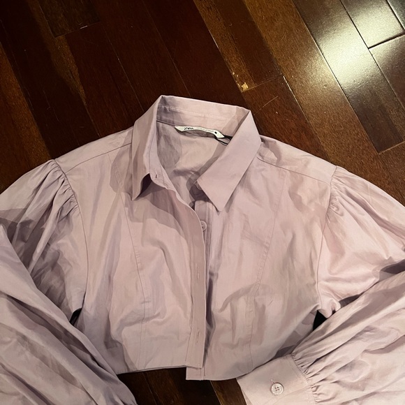 Zara light purple button up crop top XS - Picture 2 of 4